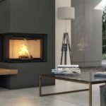 kominek nowoczesny z wykorzystanym wkładem DEFRO HOME INTRA XSM BL MINI G